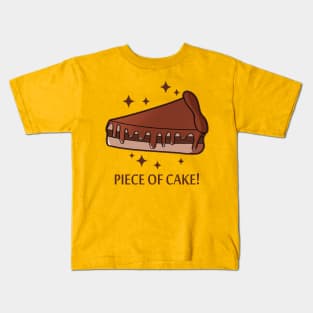 Piece of chocolate cake dessert frosting cute food Kids T-Shirt